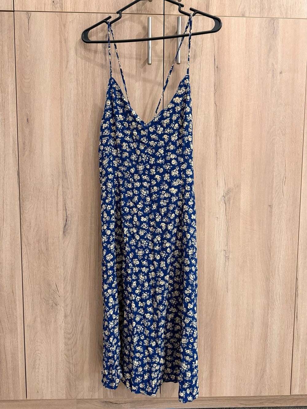 Sézane Blue and Ecru Floral Print Marguarita Dress